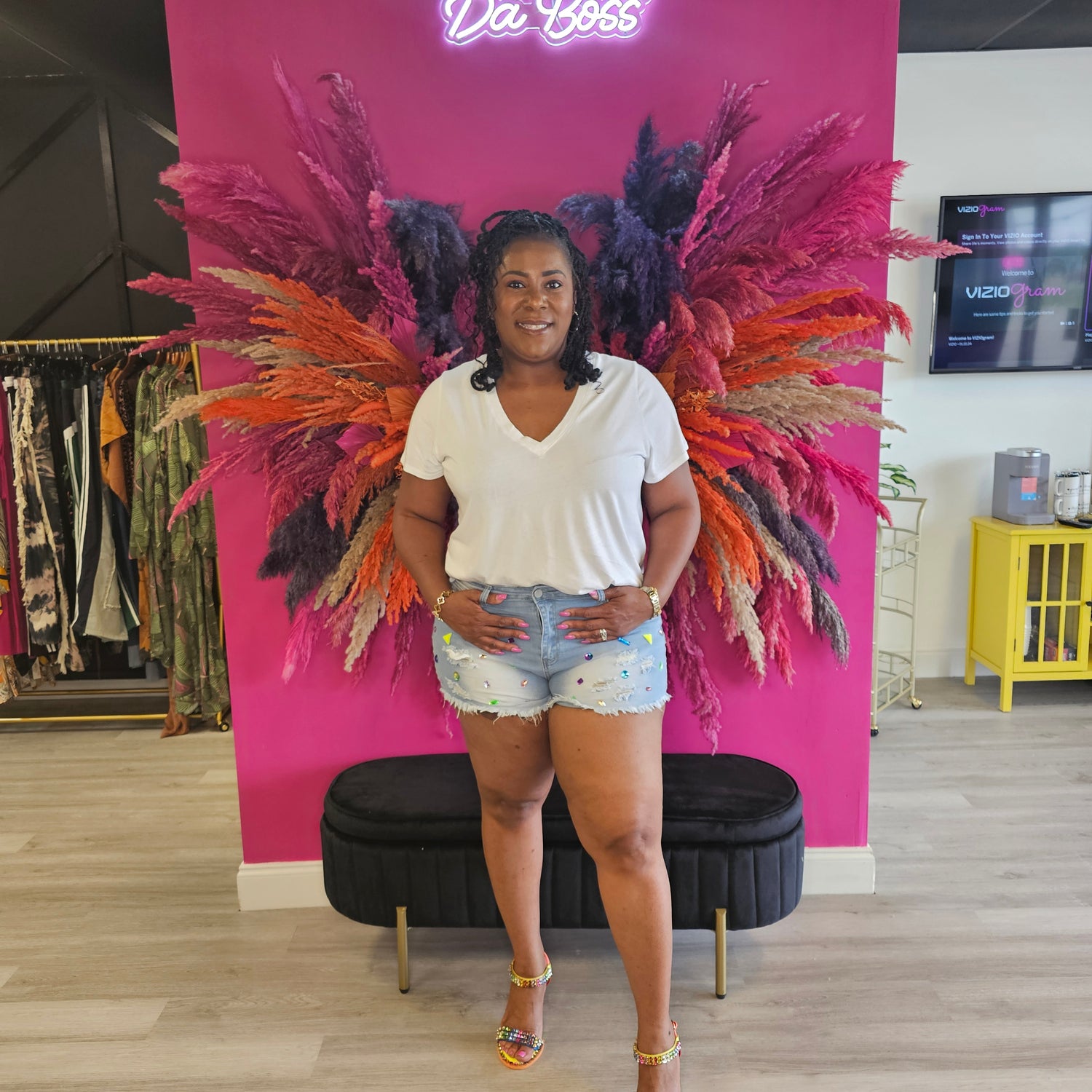 Colorful Gem Denim Shorts